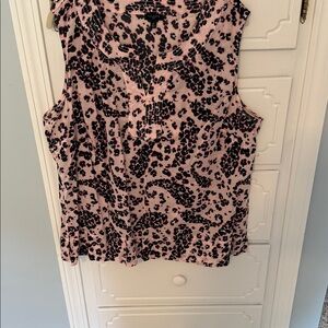 Talbots Pink and Black Animal Print Top
